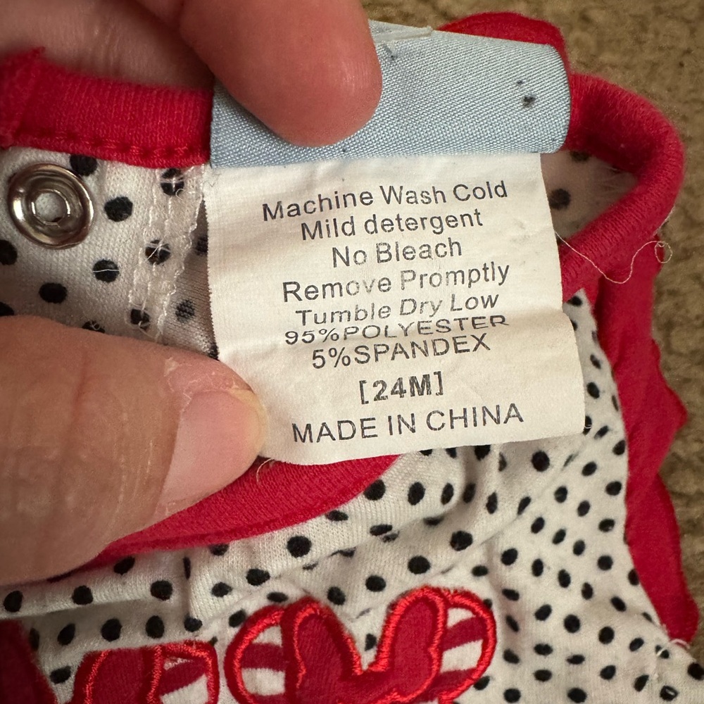 Polka Dot Baby Dress with Pink Accents - Picture 4 of 4